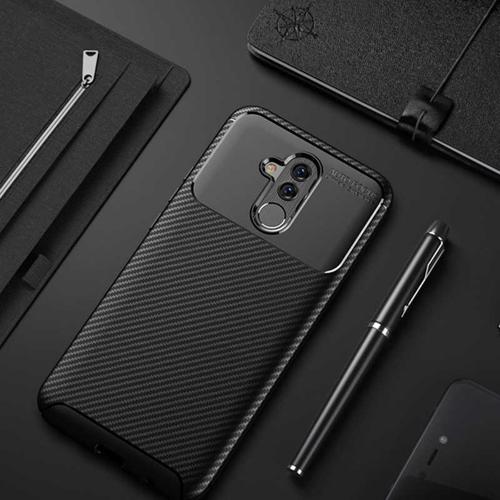 Huawei Mate 20 Lite Kılıf Darbe Emici Uzun Ömürlü Parmak İzi Yapmaz Karbon Tasarım Negro Kılıf