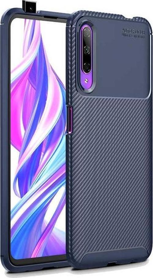 Huawei P Smart Pro 2019 Kılıf Darbe Emici Uzun Ömürlü Parmak İzi Yapmaz Karbon Tasarım Negro Kılıf