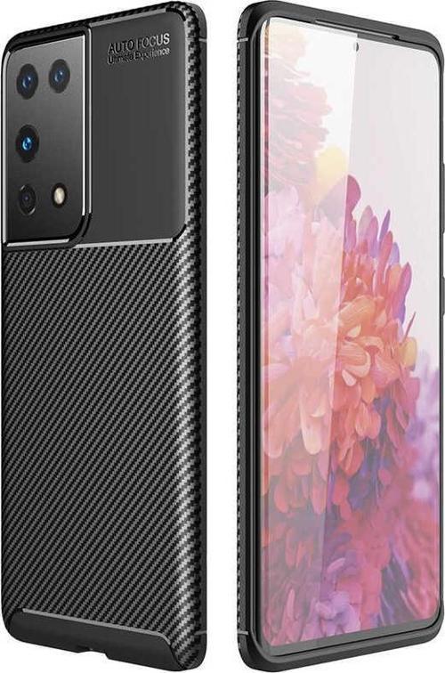Samsung Galaxy S21 Ultra Kılıf Darbe Emici Uzun Ömürlü Parmak İzi Yapmaz Karbon Tasarım Negro Kılıf