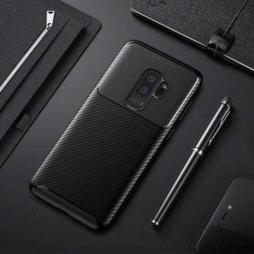 Samsung Galaxy S9 Plus Kılıf Darbe Emici Uzun Ömürlü Parmak İzi Yapmaz Karbon Tasarım Negro Kılıf