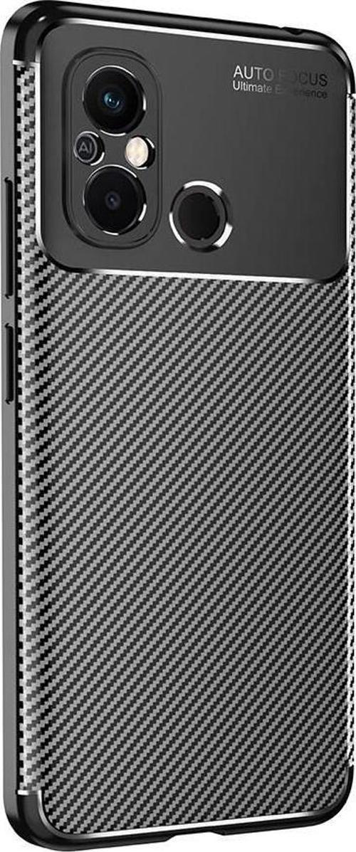 Xiaomi Redmi 12C Kılıf Darbe Emici Uzun Ömürlü Parmak İzi Yapmaz Karbon Tasarım Negro Kılıf