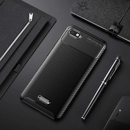 Xiaomi Redmi 6A Kılıf Darbe Emici Uzun Ömürlü Parmak İzi Yapmaz Karbon Tasarım Negro Kılıf