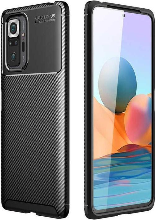 Xiaomi Redmi Note 10 Pro Kılıf Darbe Emici Uzun Ömürlü Parmak İzi Yapmaz Karbon Tasarım Negro Kılıf