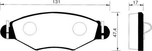 BALATA ON ( 206=PEUGEOT=01- ) SEKMANLI TIP ( 131X48X18)