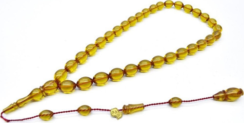 Ateş Kehribar Tesbih Beyzi Kesim 8*11 mm (khr-13005)