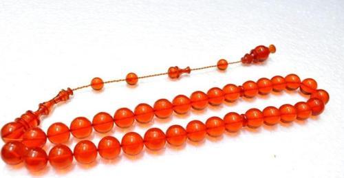 Ateş Kehribar Tesbih Küre Kesim 12*12 mm (KHR-11100)