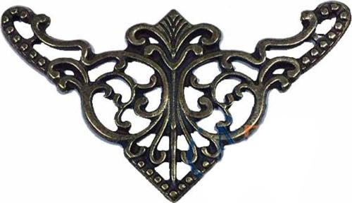 Dekoratif Köşe Süsü, Köşelik - Büyük, 31x55mm, Antik, 100 Adet