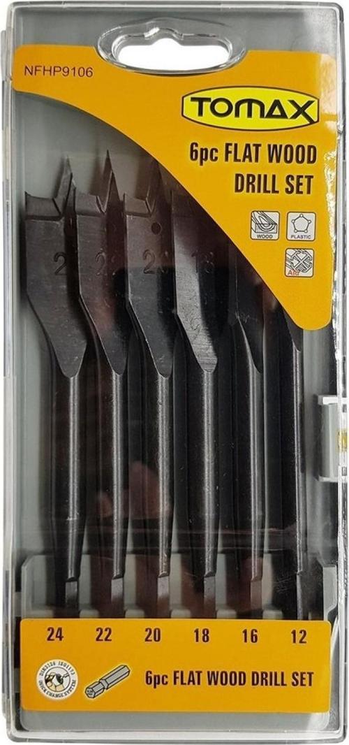 Yaprak Ahşap Matkap Ucu Takımı 12-24 mm - 6 Parçalı
