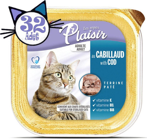100gr Pate Cod Fish Morina Balık Etli Yaş 32adet Kedi Maması