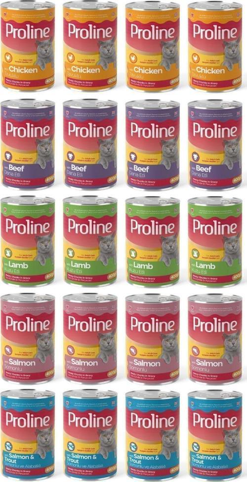 Pro Line Karışık Konserve Kedi Maması 400 Gr X 20 Adet