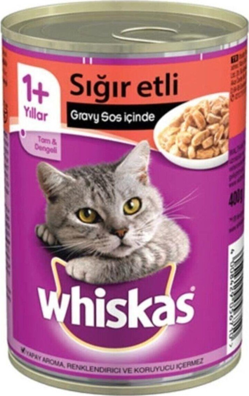 Biftekli Konserve Kedi Maması 400 gr X 12 Adet
