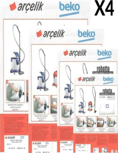ETİCARETARENA 4 PAKET 20 ADET Arçelik S 7610 Süpürge Modeli 5 Adet Toz Torbası Robotto