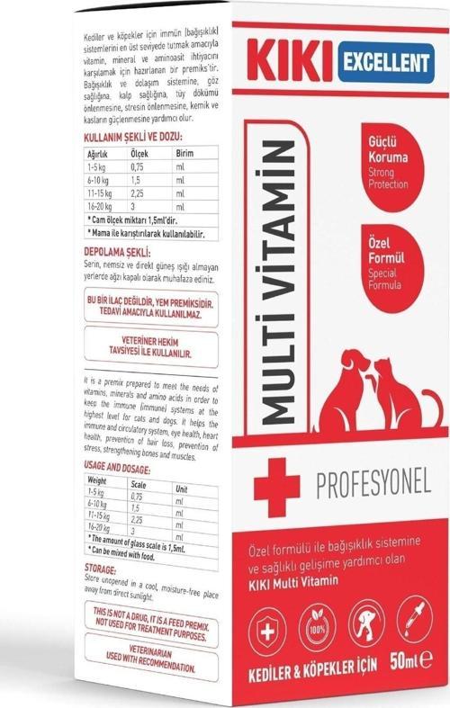 Kedi & Köpek Multi Vitamin - Yaşlı Kediler Ve Köpekler Için Multi Vitamin Desteği - 50 Ml.
