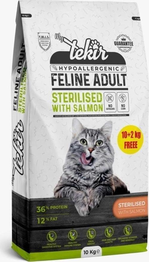 Hypo Allergenic Adult Steril Somonlu Kedi Maması 12 Kg