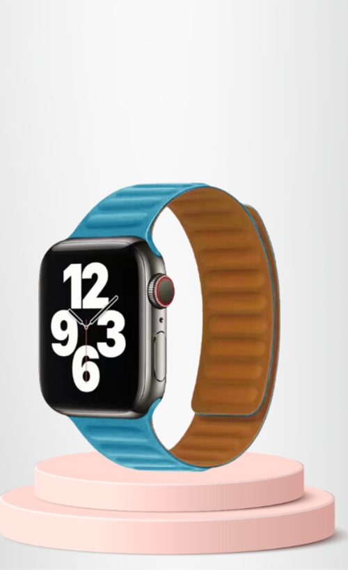 Apple Watch 42/44/45mm Uyumlu İnce Dokuma Mıknatıslı Kordon MAVİ