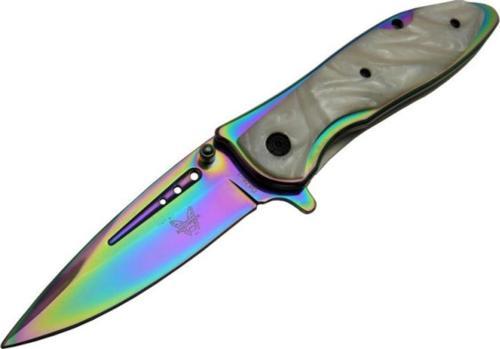 Benchmade DA76-1 Çakı Renkli Sedef 20 cm Manuel, Kemerlikli
