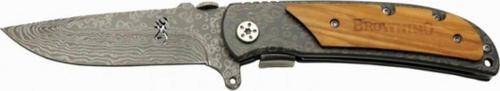Browning 338B Çakı Damascus 21.5 cm Manuel, Kemerlikli