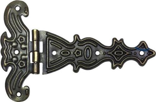 Dekoratif, Sac Tek Kuyruklu Menteşe - 69x102 mm, Büyük, Antik, 1 Adet