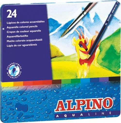 Alpıno 24 Renk Aqualıne Boya Al-04 Metal Kutu