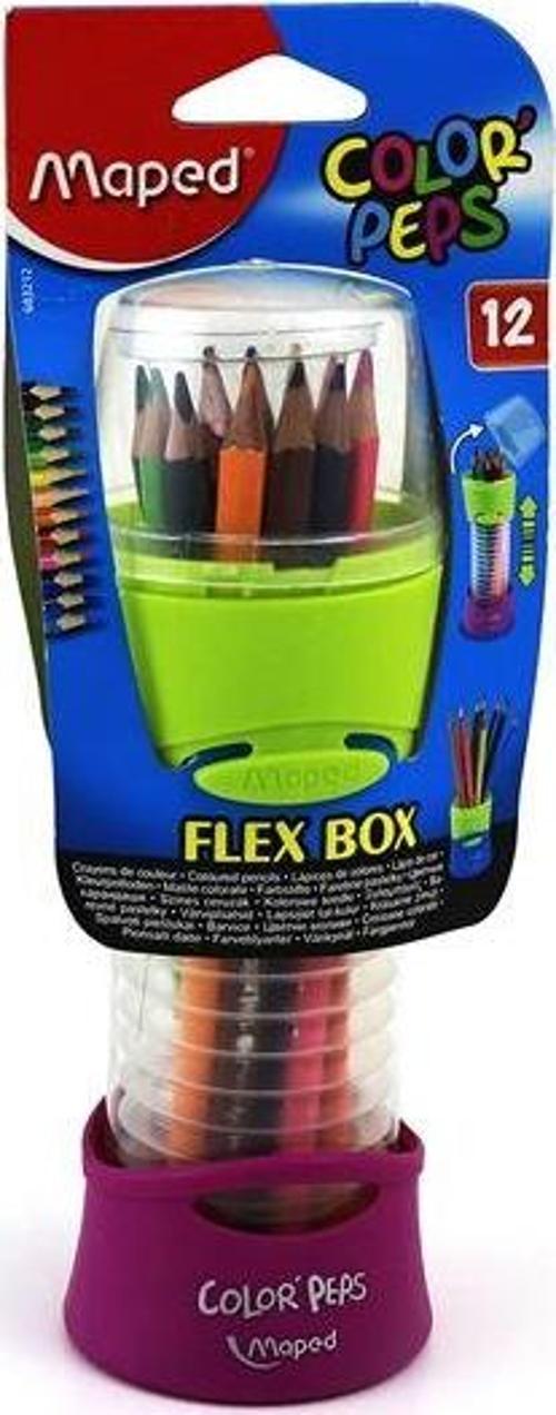 683212 12 Renk Kuru Boya Flex Box