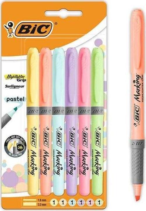 Marking Fosforlu Kalem Pastel 6'lı Blisterli