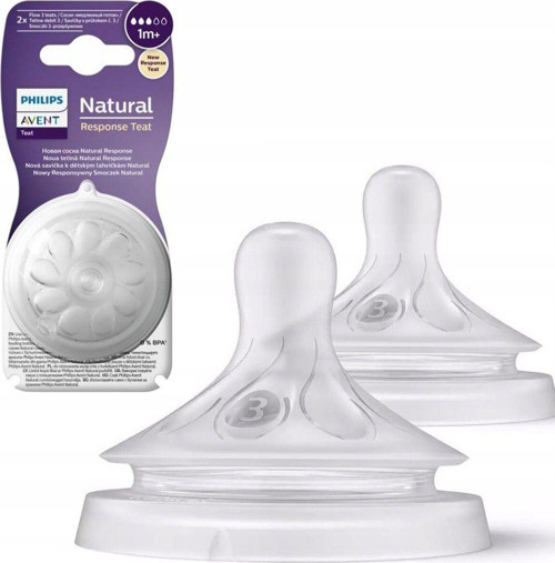Natural Response 2'li Biberon Emziği, 3 Numara, 1 Ay+ Tek Ebat
