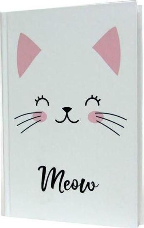 Defter Meow Kedi Sert Kapak - Düz