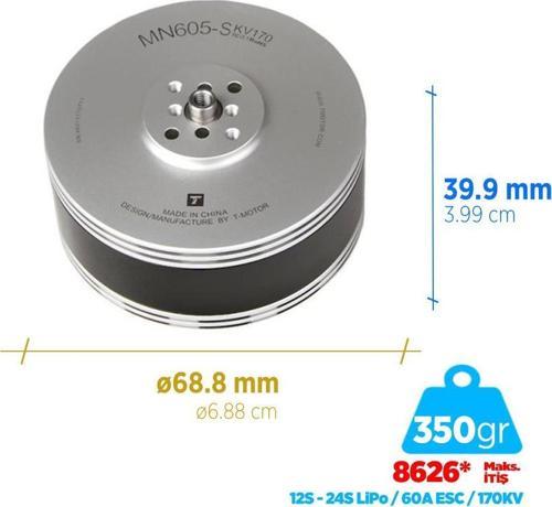 MN605-S 170KV Brushless Fırçasız UAV Motor Multikopter Multi-rotor Quadcopter Hexacopter Drone Motoru