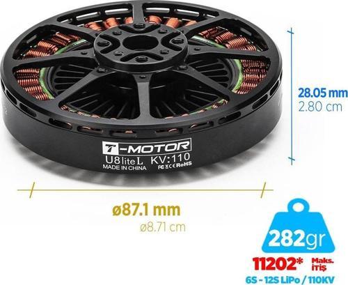 U Power Type U8 Lite L 110KV Brushless Fırçasız UAV Multikopter Multi-rotor Quadcopter Hexacopter Drone Motoru