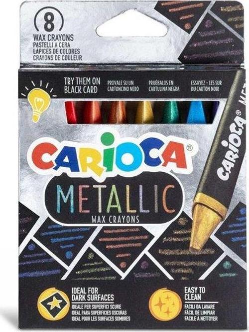 8li Metalik Jumbo Üçgen Mum Boya Kalemi