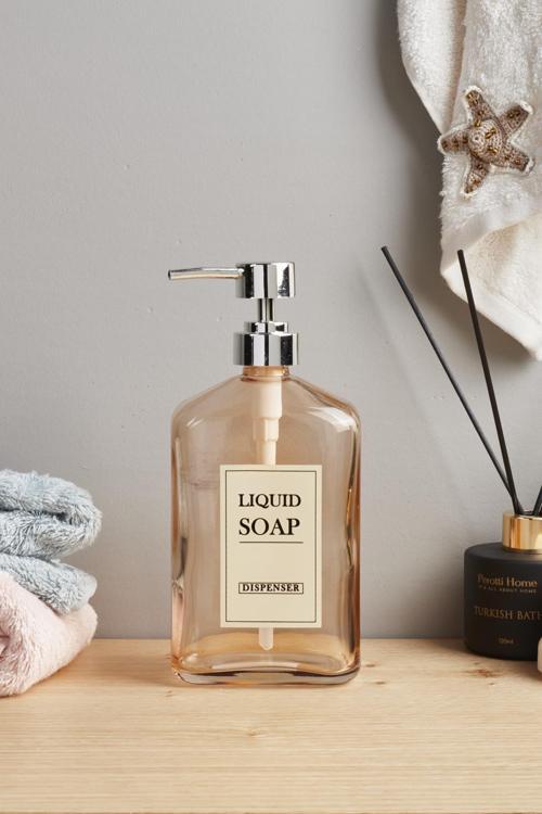 lıquıd soap cam sıvı sabunluk kahve 15739