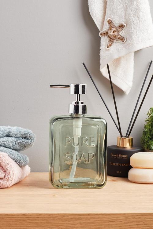 pure soap cam sıvı sabunluk yeşil 15742