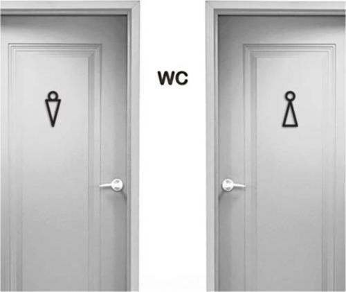 Modern Ahşap Erkek Kadın  Wc Tuvalet Kapı Yönlendirme Işareti