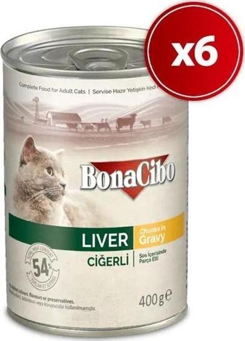 Soslu Ciğerli Yaş Kedi Maması 6 Adet * 400 gr