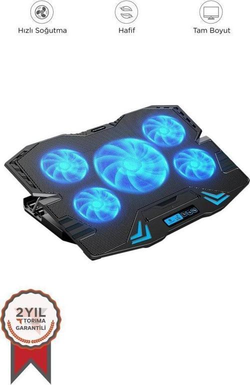 CF-05 Ayarlanabilir Dizüstü Bilgisayar Rgb Soğutma Fanı Siyah