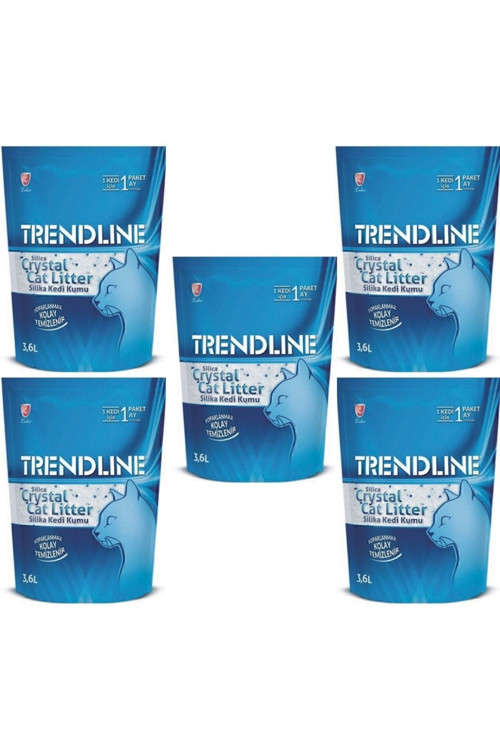 Silika Crystal Cat Litter Kedi Kumu 3,6 Litre X 5 Adet