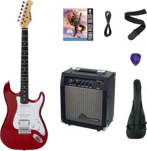 ST-20HHSSB-RD ELEKTRO GİTAR-METALİK KIRMIZI SET(Amfi-KILIF-ASKI-TEL-KABLO-PENA)