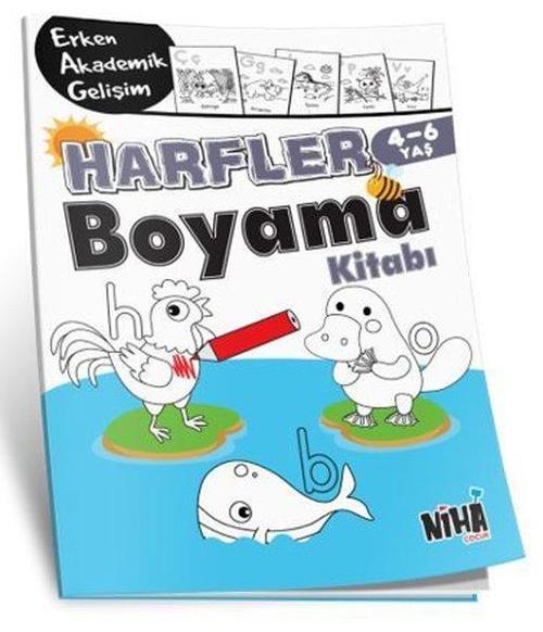 Harfler Boyama Kitabı 4-6 Yaş - Erken Akademik Gelişim