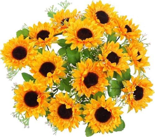 Yapay Çiçek Sunflower Ay Çiçeği Büyük Demet 12 Dallı 50 cm