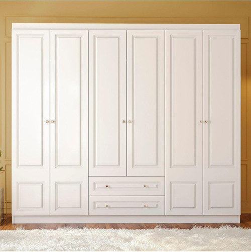 İnci 210Cm 6 Kapak 2 Çekmece Gardırop