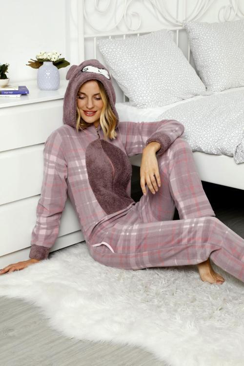 Kışlık Welsoft Kadın Polar Tulum Pijama Takımı-5 Renk