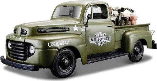 1/24 1948 Ford F-1 Pickup Harley Davidson Model Araba