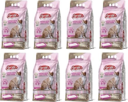 Bentonit Kedi Kumu Bebek Pudrası Kokulu 5 Lt - 8 Paket - Toplam 40 Lt