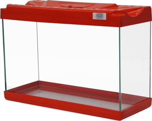 KP3018 Renkli Kapak Mini Akvaryum Kırmızı 30 CM