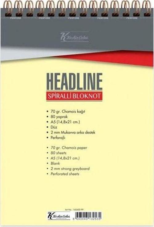 A5 80 Yaprak Düz Headline Bloknot