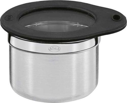 Silikon ve Cam Kapaklı Saklama Kabı Paslanmaz Çelik 0,3 Lt