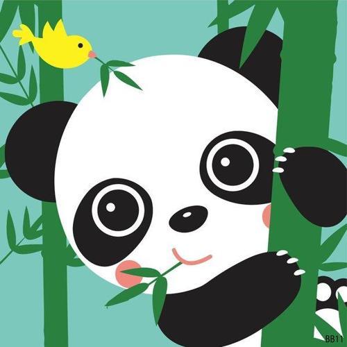 Panda Çocuklar İçin Sayılarla Boyama 20x20cm Tuval