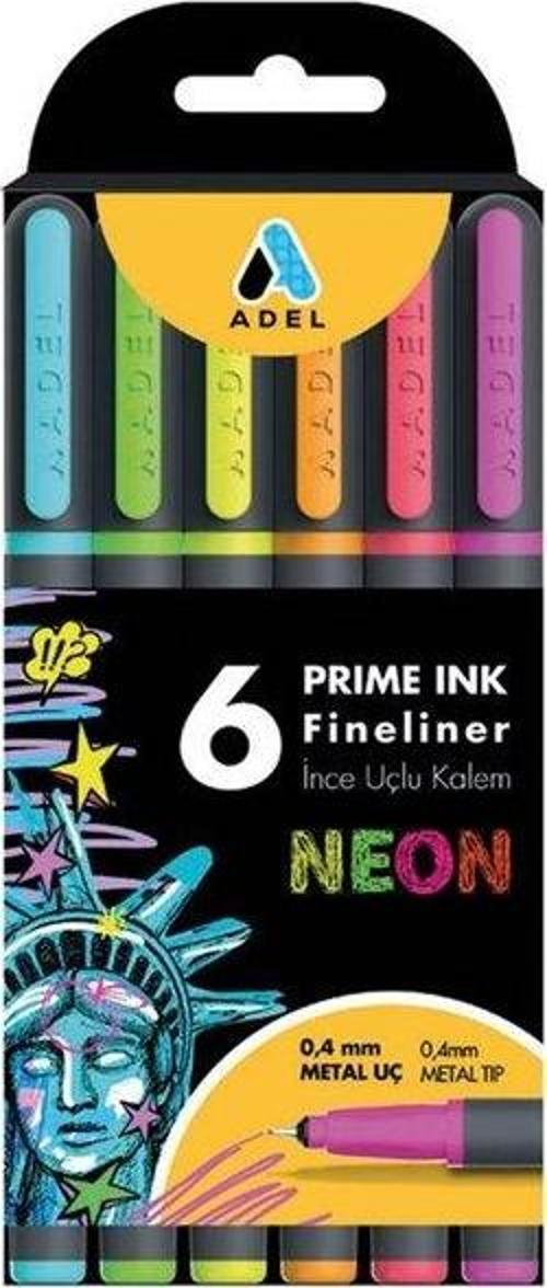 Prime Ink Fineliner 6lı Neon İnce Uçlu Kalem