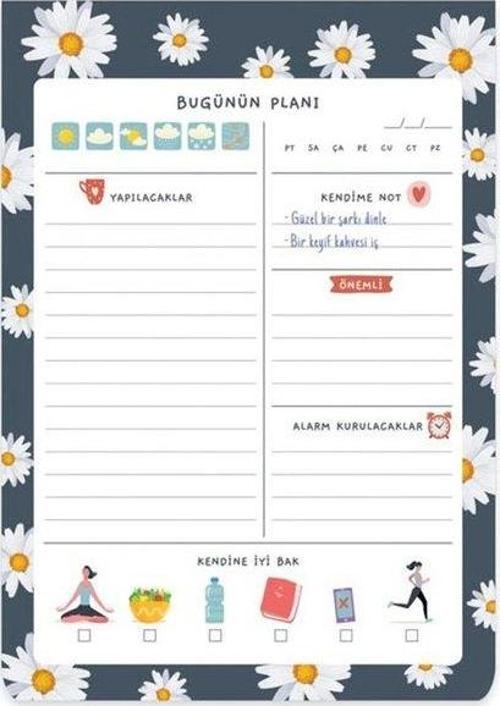 Çiçek Günlük Planner Blok
