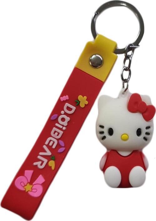 22 cm Silikon Anahtarlık Hello Kitty Anahtarlık - Kırmızı Hello Kiti Çocuk Anahtarlık